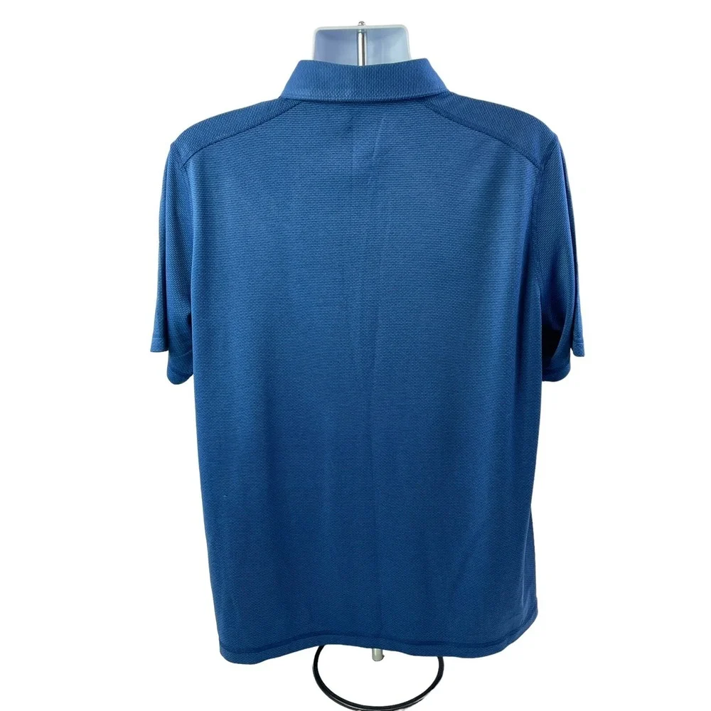The North Face Polo Shirt Mens XL Blue Snap FlashDry Lightweight Hike Outdoors